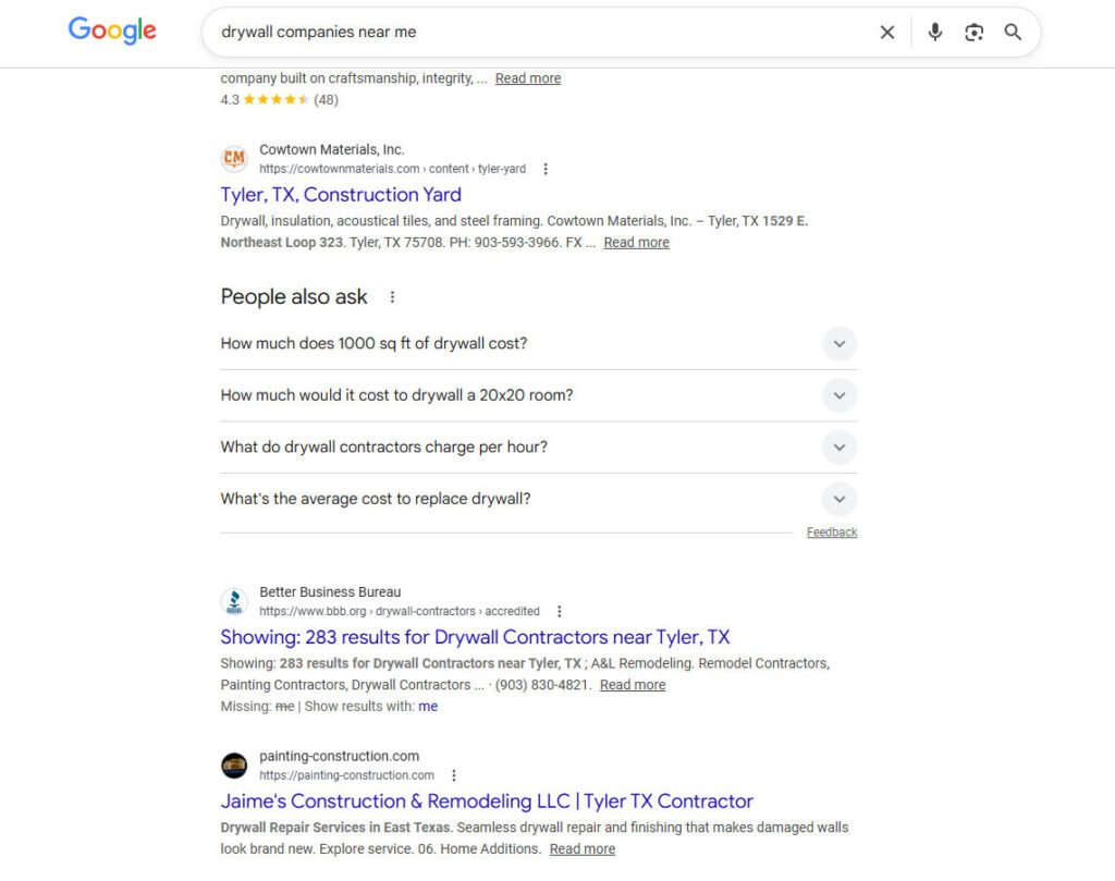 primera página drywall companies near me